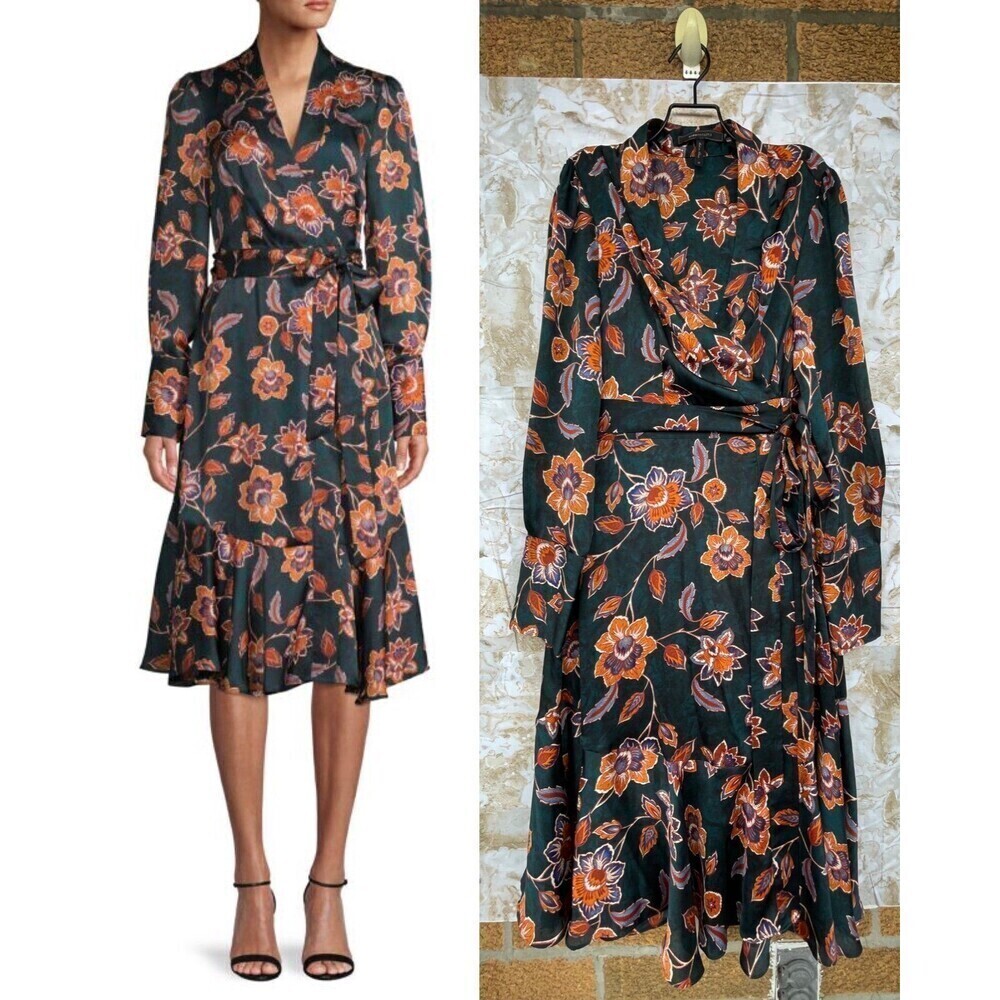 BCBGMAXAZRIA Floral Wrap Dress size medium